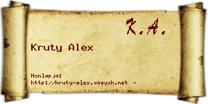Kruty Alex névjegykártya